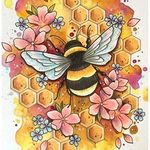 DIY 5D Diamond Painting by Number Kits,Full Crystal Rhinestone Diamond Embroidery Paintings Arts Wall Decor Bee Licking On Honey 11.8x11.8in 1 Pack