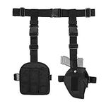 Gexgune Tactical Drop Leg Holster Set with Tactical Belt Pistol Holder Adjustable Airsoft Military Thigh Holster Bag Utility Pocket