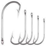 SHADDOCK Stainless Steel Saltwater Fishing Hooks-50pcs/lot 34007 Extra Strong O'shaughnessy Forged Long Shank Fishing Hooks（2/0-50pcs