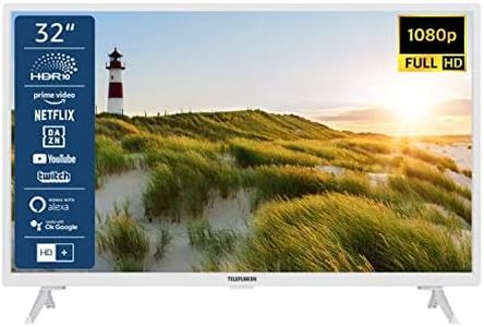 TELEFUNKEN XF32SN550S-W 32 Zoll Fernseher/Smart TV (Full HD, HDR, Triple-Tuner) - Inkl. 6 Monate HD+ [2023], Weiß