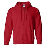 Gildan Men's 7.75 oz Heavy Blend? 50/50 Full Zip Hood (G186), Cardinal red, S