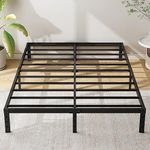 Cieemine 12 Inch King Size Metal Bed Frame, Heavy Duty Steel Slat Mattress Foundation,No Box Spring Needed, Easy Assembly, Noise-Free,