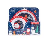 RSW INTERNATIONAL Christmas 3 Piece Melamine Feeding Set Cup Bowl Plate Santa and Friends