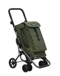 Playmarket GO UP Folding Shopping Cart with Swivel Wheels, Olive