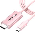 LENTION 6FT USB C to HDMI 2.0 Cable Adapter (4K/60Hz) Compatible 2023-2016 MacBook Pro 13/15/16, New iPad Pro/Mac Air/Surface, Chromebook, Samsung S20/S10/S9/S8/Plus/Note, More (CB-CU707, Rose Gold)