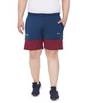 Bigbanana Plus Size Men's Colorblocked Shorts(McLean, Blue, 3XL)