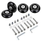 New extension Luggage Suitcase Replacement Wheels 45/50/70mm Elastic Mute Bearings Trolley Case Wheels Travel Bags Caster with Axles Wrench Bearings Repair Kits (70×24mm * 4 Sets)