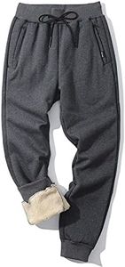 Gihuo Men Sweatpants Sherpa Fleece Lined Sweatpants Winter Thermal Active Outdoor Sports Track Jogger Pants(02 Dark Grey, X-Large)