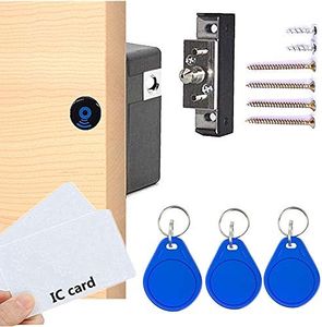 Electronic Cabinet Lock, RFID Electronic Cabinet Lock, Hidden DIY Lock, Electronic Sensor Lock, Punch-Free, Locker Lock, Wardrobe Lock, Drawer Lock (Blue)