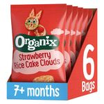 Organix Strawberry Rice Cake Clouds, Baby Rice Cakes Snack, Finger Food, 7+ Months 40 g (Pack of 6)