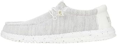 HEYDUDE Men's Wally Stretch Sox Wide, Storm White Size 8 | Men’s Shoes, Slip-on Loafers, Comfortable & Light-Weight