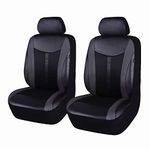 Flying Banner Car Seat Covers 2 Front Seats Leather Splicing Mesh Breathable Cover Black Color