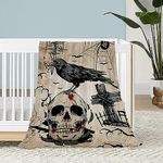 Neatee Living Halloween Throw Blanket Small Size Vintage Skull Blanket Kid Child Blanket Lightweight Fuzzy Soft Plush Blankets and Throws Couch Sofa Bed Outdoor Decorative Print Blanket 40x50