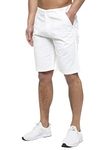 989Zé ENZO Mens Chino Shorts Cotton Regular Fit Summer Casual Smart Half Pants EZS429 White 32