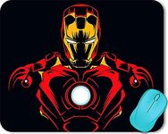 ZORI Avengers - Ironman Gaming Mouse Pad - Computer Laptop PC| WFH Office | Anti-Skid, Anti-Slip, Rubber Base | Avengers Superhero | (Ironman_01_BLACKBG)