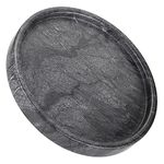 BSTKEY 25cm Round Natural Marble Stone Tray Decorative Storage Tray, Household Plate Tray Organizer for Kitchen Bathroom Dresser Decor Coffee Table, Black