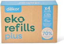 Diaper Dekor Eko Plus Refills, 4 Count | ONLY Eco-Friendly Diaper Pail Refills Made With 70% Recycled Materials | Quicker, Easier & More Cost Effective than Trash Bags | Unscented