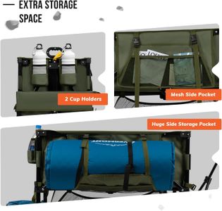Overmont 400L Folding Wagon – Green Collapsible Utility Cart