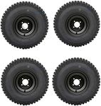 Knobby 18x9.50-8" Golf Cart Tires/ATV Tires and 8" BLACK Steel Wheel Combo - Set of 4