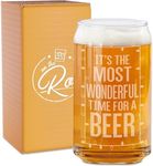 Beer Can Glass-It's The Most Wonderful Time For A Beer-Funny Christmas Present for Men and Women