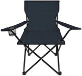 POXEFLIP Alloy Steel, Polyester Outdoor Lawn Folding Beach Camping Chair with Arm Rest Cup Holder and Storage Bag, Multicolour