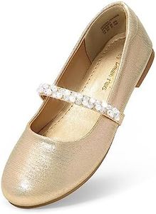 DREAM PAIRS Girls Mary Jane Dress Shoes Ballerina Flats for Wedding, Party,Size 10 Toddler,Gold,SERENA-100-KIDS