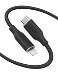 Anker PowerLine III Flow, USB C to Lightning Cable for iPhone 13 13 Pro 12 11 X XS XR 8 Plus [MFi Certified, 6ft, Midnight Black] Supports Power Delivery, Silicone Cable (Charger Not Included)