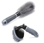 Winberg 2 Pcs Tyre and Alloy Wheel Cleaning Brush, Rim Cleaner for Your Car, Motorcycle or Bicycle Tire Brush Washing Tool TY02