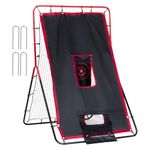 VEVOR Baseball and Softball Rebounder Net, 3.5 x 4.5 ft 2-in-1 Switch Hitter Pitch Trainer, PitchBack Baseball Pitching Return Trainer Nest, Bounce Back Net for Fielding/Throwing Practice