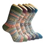 5 Pack Womens Warm Wool Socks Thick Knit Winter Cabin Cozy Crew Socks Gifts