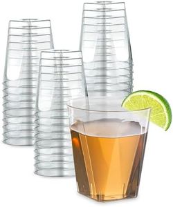 Prestee 100 Clear Plastic Shot Glasses Bulk, 2 oz. - Mini Glass, Small Cup, Small Plastic Cups - Party Pack, Kitchen Supplies - Disposable & Reusable Container for Birthday, Parties, & Events