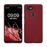 kwmobile Case Compatible with Google Pixel 2 XL Case - Soft Slim Protective TPU Silicone Cover - Bordeaux Violet