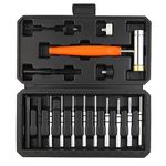 wesleydrill 16-Pieces Punch Set, Including Steel Punch Pins, Detachable Hammer, Rubber Hammer Head, Nylon Punches, Nylon Hammer Head, Pin Alignment Tool