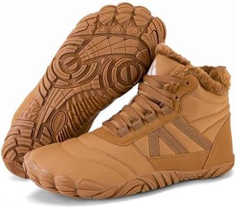 Mishansha Barefoot Botas Invierno Hombre Mujer Zapatos de Invierno Cálidas Cómodas Botas de Nieve Antideslizantes Flexibles Botines Descalzos con Forrados Caliente, Marrón 43EU