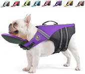 Mklhgty Dog Life Jacket, Reflective Dog Life Vest with Removable Neck Float High Buoyancy for Swimming and Boating, Ripstop Pet Safety Swimsuit Rescue Handle for Small Medium Large Dogs