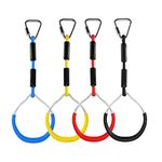 letsgood Colorful Ninja Gymnastic Rings for Kids - Outdoor Backyard Play Sets & Playground Equipment, Swing Bar Rings, Monkey Rings, Obstacle Rings, Climbing Rings