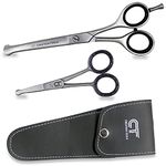 CT Pet Cat Dog Grooming Scissors Kit – 6 & 4.5 inch Hair Cutting Scissors Set, Japanese Stainless Steel Curved Blades with Safety Round Tips for Your Beloved Pets