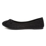 Lilley Gwen Womens Black Lace Slip On Ballerina - Size 6 UK - Black