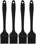 Pastry Brush-Silicone Basting Brush for Cooking,Heat Resistant Food Brush for BBQ,Food Grade Silicone Brush for Grill Baking/Spreading Marinade/Sauce/Oil/Egg/Kitchen Brushes for Cooking(4 Pc,Black)