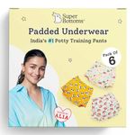 superbottoms Padded Underwear™ | for Potty Training & Mess-Free Diaper-Free time | Prevents Pee Puddles | 3 Layers of Premium Cotton Padding (No Sponge) | (Jungle Jam, Size: 3, Pack of 6)