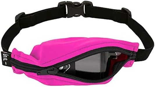 SPIbelt Kids Pocket Belt, Expandable Pocket, Adjustable Waist, No Logo, No Bounce, Fuchsia with Black Zipper, Small