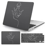 Vozehui Case Compatible with MacBook Pro 13 inch Laptop Case 2020 Release M1 A2338/A225/A2289 Touch ID, with Head Down Girl Pattern Design Protective Plastic Hard Shell Case & Keyboard Cover