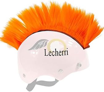 Lecherri Hawk for Helmet 1PC Helmet Accessories Helmet Mohawk Hair Decoration for Motorcycle Helmet Bicycle Helmet Ski Helmet Orange Color (Helmet Not Included)