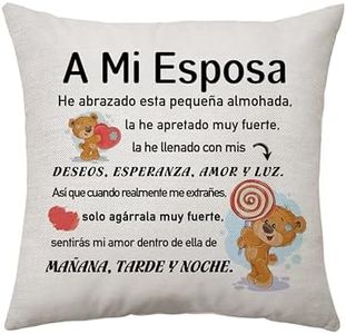 Regalo del Esposo a su Esposa, Esposa Funda de Cojín, Regalo de Cumpleaños de su Esposa, Recuerdo Decorado de Navidad, Regalo Romántico del Aniversario de San Valentín de Esposa (A mi Esposa)