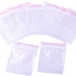 x 100 Pcs Clear 6" x 4" Inch Grip Seal Bags - 5 Times Thicker | Strong NOT Flimsy - RESEALABLE/Reusable Plastic Zip Lock Pouches - Press to Lock Close | Pink Seal