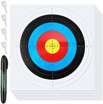 LUTER 30pcs Archery Targets, 10 Rings 16 x 16 inches Paper Archery Target with 4 Plastic Target Pins and 1 Marker Pen Targets Paper Standard Archery for Target Practice