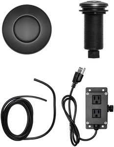 Strictly Sinks Dual Outlet Garbage Disposal Air Switch Kit – Sink Top Waste Disposer Control Box with Stainless Steel Push Button, 15A, 125/250V, for Kitchen Sink/Countertop (Gunmetal Black)