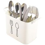 Lush Heaven Metal Spoon Stand for Kitchen | Elegant Spoon Holder for Kitchen | Durable Cutlery Holder for Kitchen | Stylish Spoon Stand for Dining Table Ivory White (Ivory) 12 months Warranty