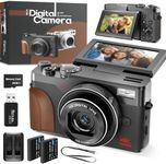 Digital Camera, Cameras for Photography,4K&48MP Video Camera, Vlogging Camera for YouTube, Compact Small Camera with Two Batteries, Digital Point and Shoot Camera with 16X Zoom