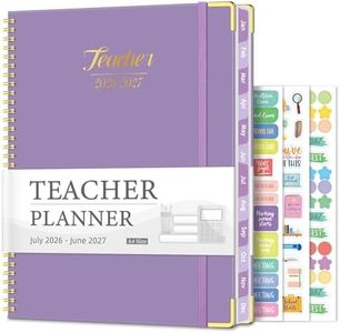 Teacher Planner 2026-2027, Jul 2026-Jun 2027 Academic Year, 8.5" x 11" Lesson Planner Book for Teachers Calendar, Spiral Bound Planners, Colorful Monthly Tabs, Hardcover, Corner Protectors - Purple